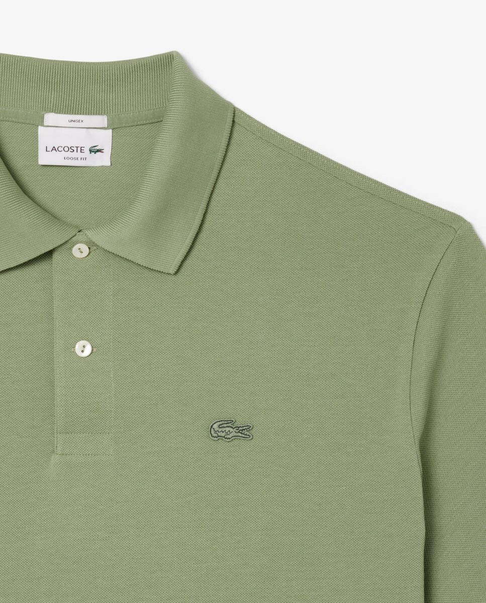 Polo de hombre de piqué grueso de corte amplio de manga corta - Lacoste - Azul celeste Verde-5