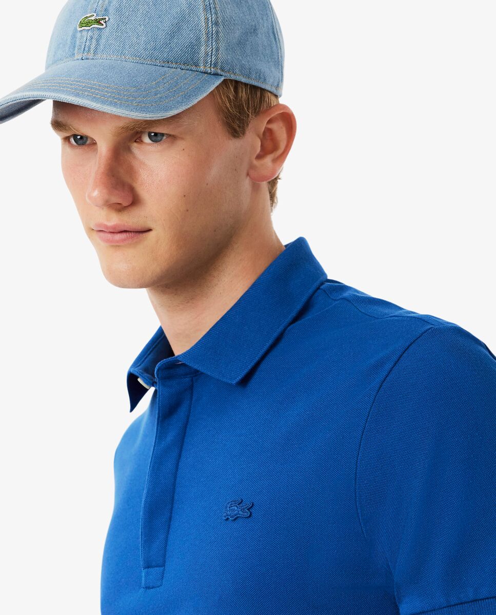Polo de hombre de corte regular Paris de piqué elástico de manga corta - Lacoste - Azul Azul-3