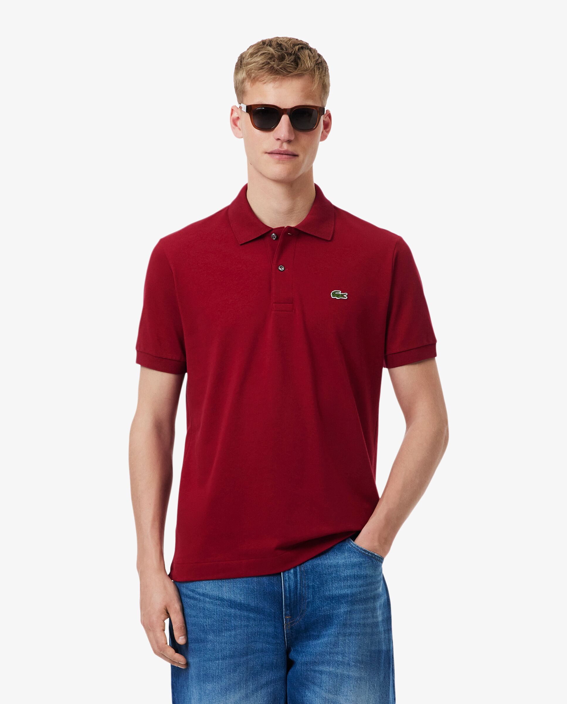 Polo de hombre de corte clásico de manga corta - Lacoste - Burdeos Burdeos-1