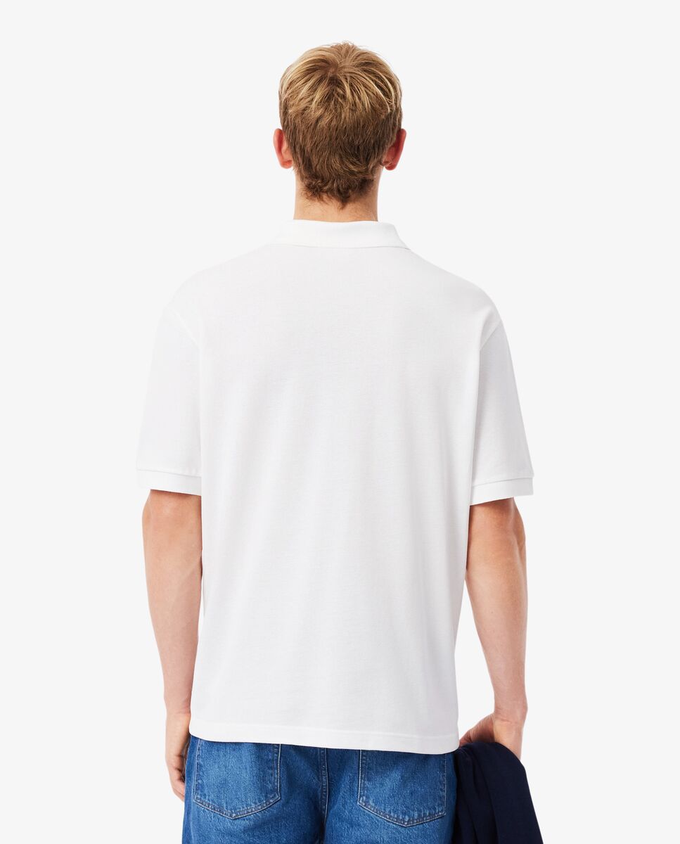 Polo de hombre de piqué grueso de corte amplio de manga corta - Lacoste - Blanco Blanco-2