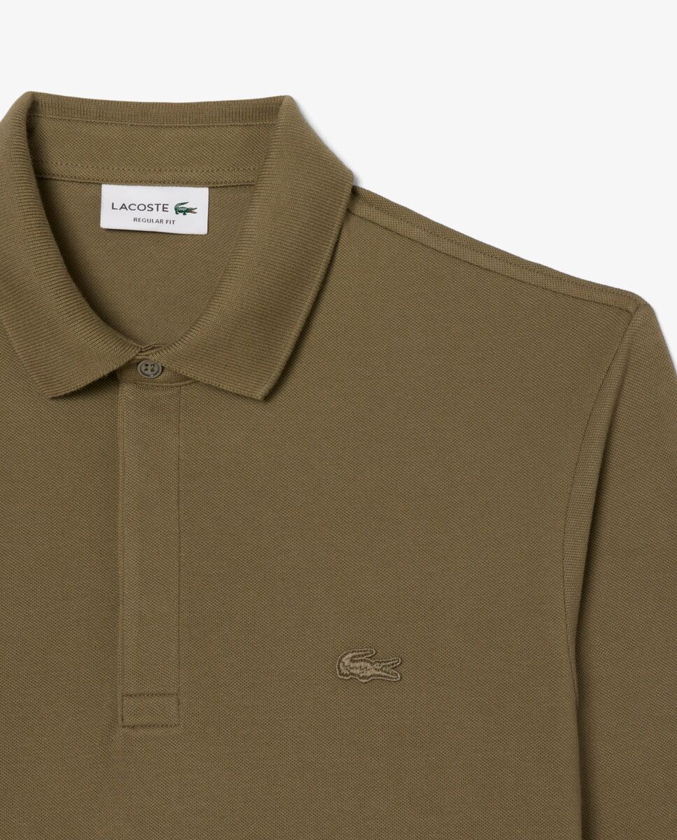 Polo de hombre de corte regular paris de piqué elástico de manga corta - Lacoste - Verde militar Verde militar-5