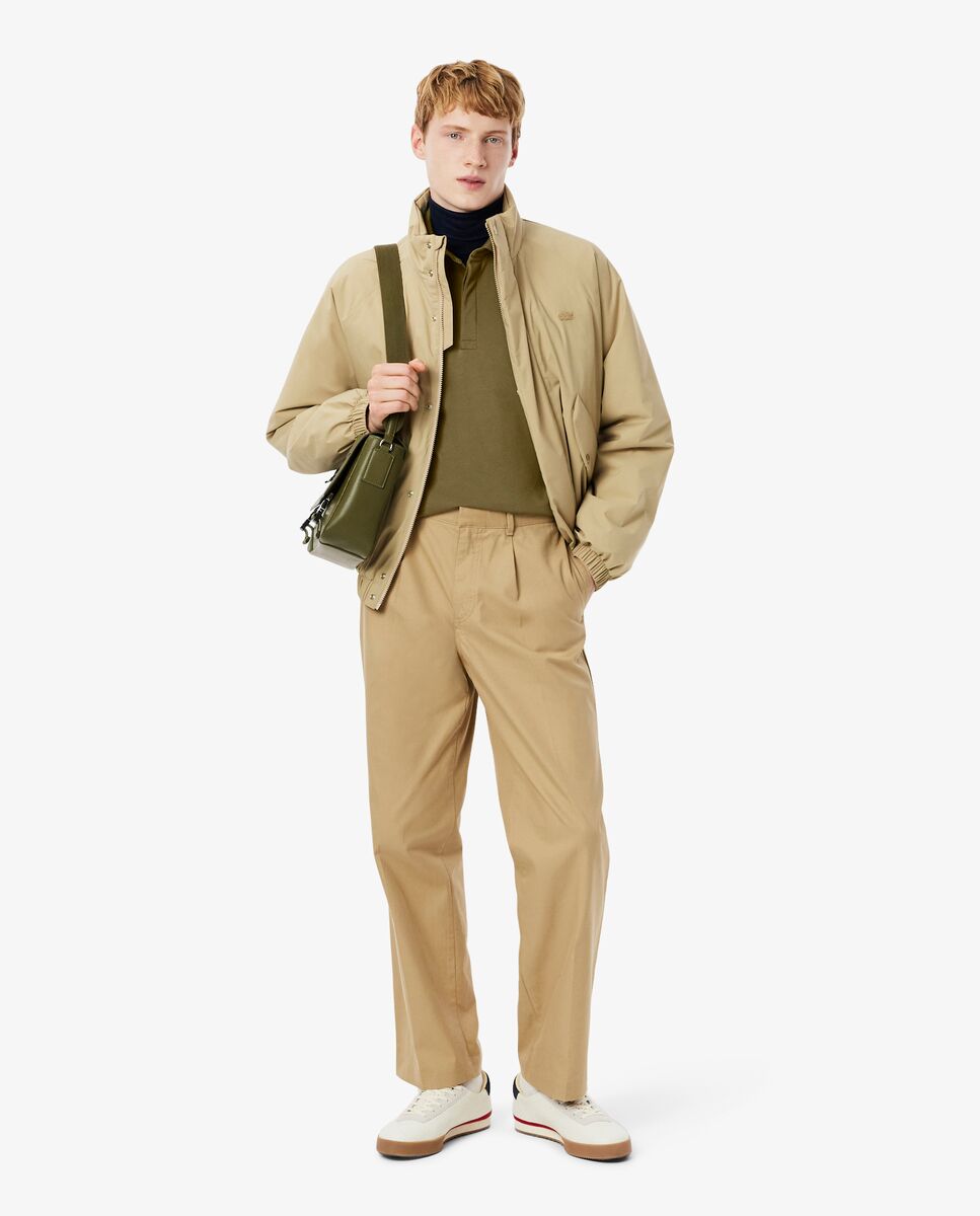 Polo de hombre de corte regular Paris de piqué elástico de manga corta - Lacoste - Verde militar Verde militar-4