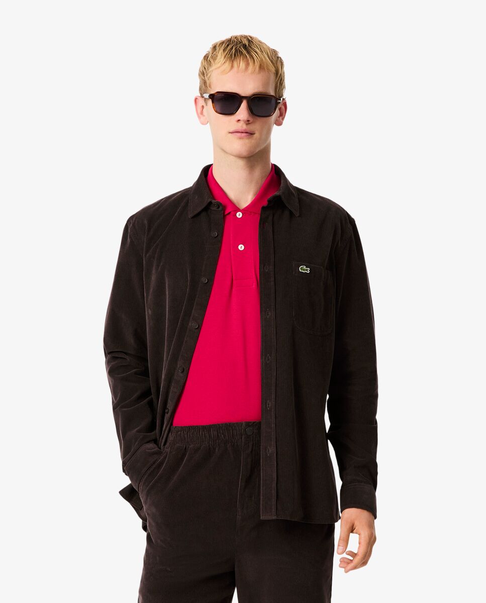 Lacoste - Camisa de hombre de corte regular de terciopelo.