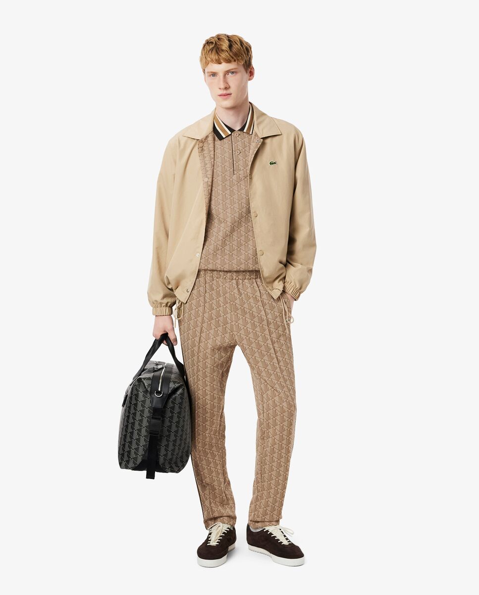 Polo de hombre de jacquard de corte clásico con monograma de manga corta - Lacoste - Camel Camel-4