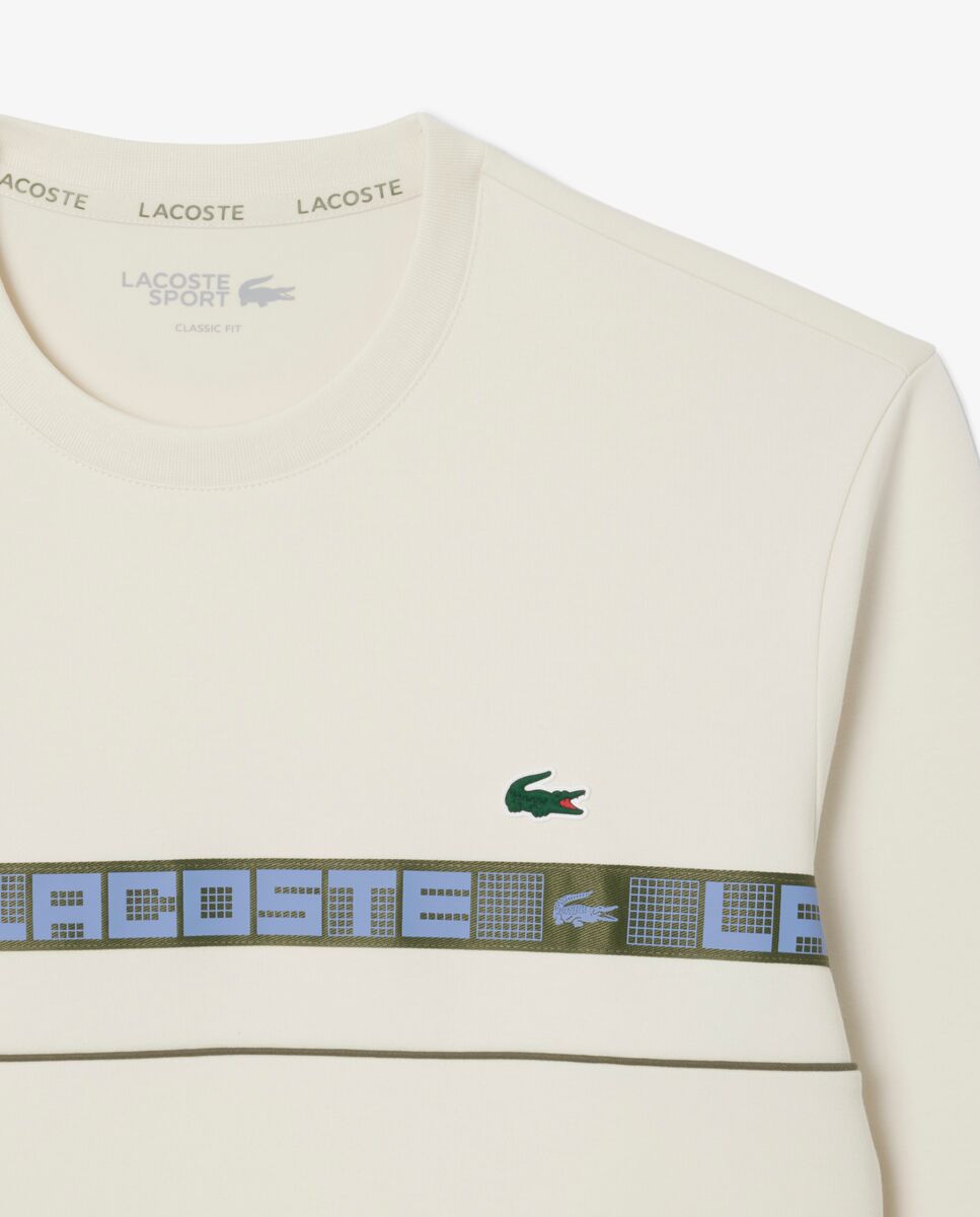 Sudadera de hombre de tenis de rayas con detalles de marca en - Lacoste - Blanco Blanco-5