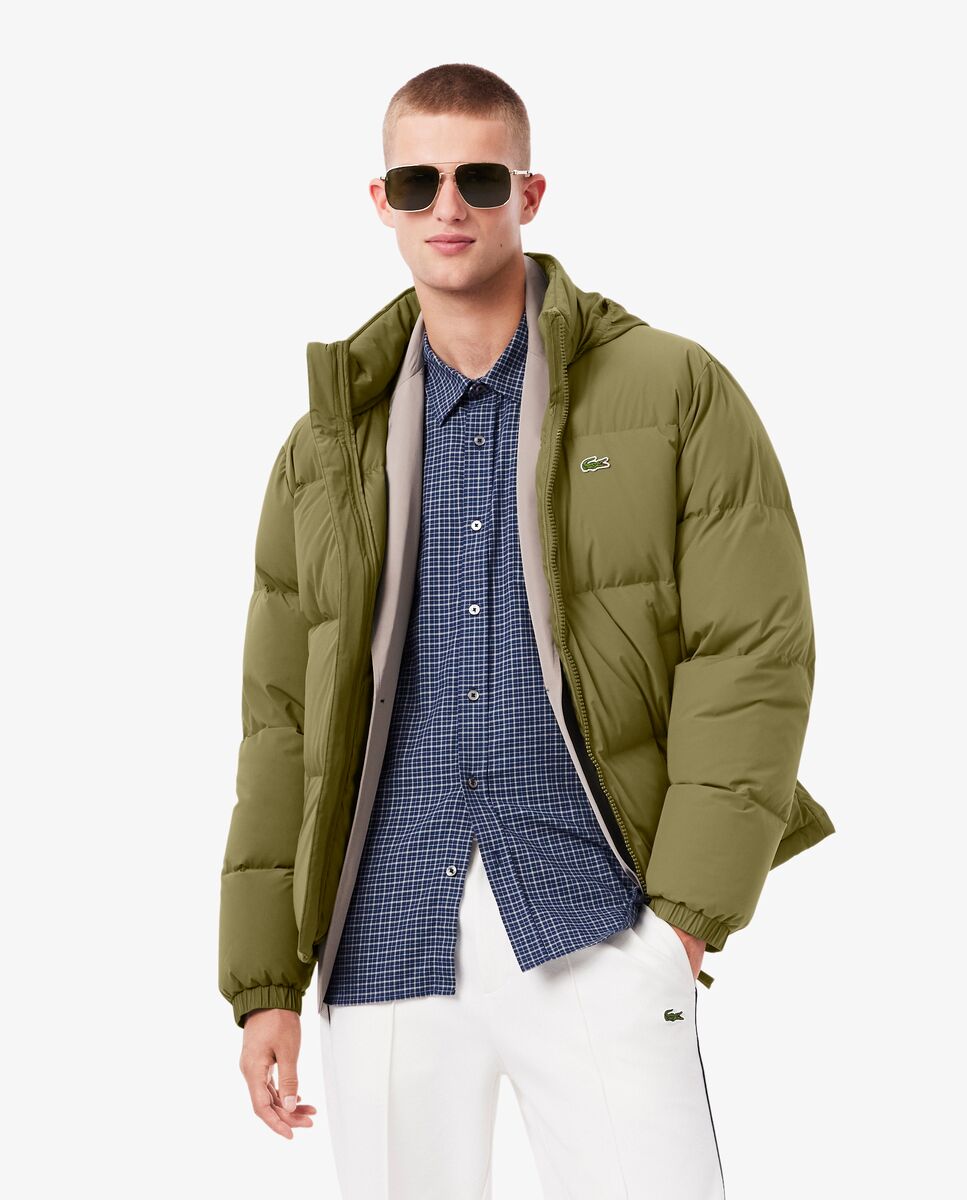 Lacoste - Chaqueta de hombre acolchada con capucha hidrófuga.
