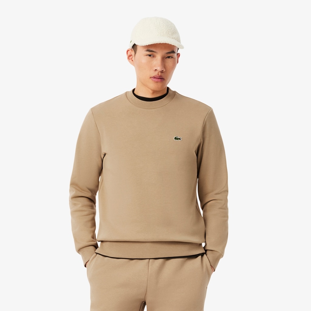 Lacoste - Sudadera de hombre de cuello redondo de felpa.