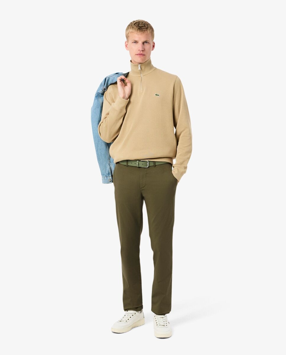 Pantalones joggers de hombre de algodón elástico - Verde militar Verde militar-1