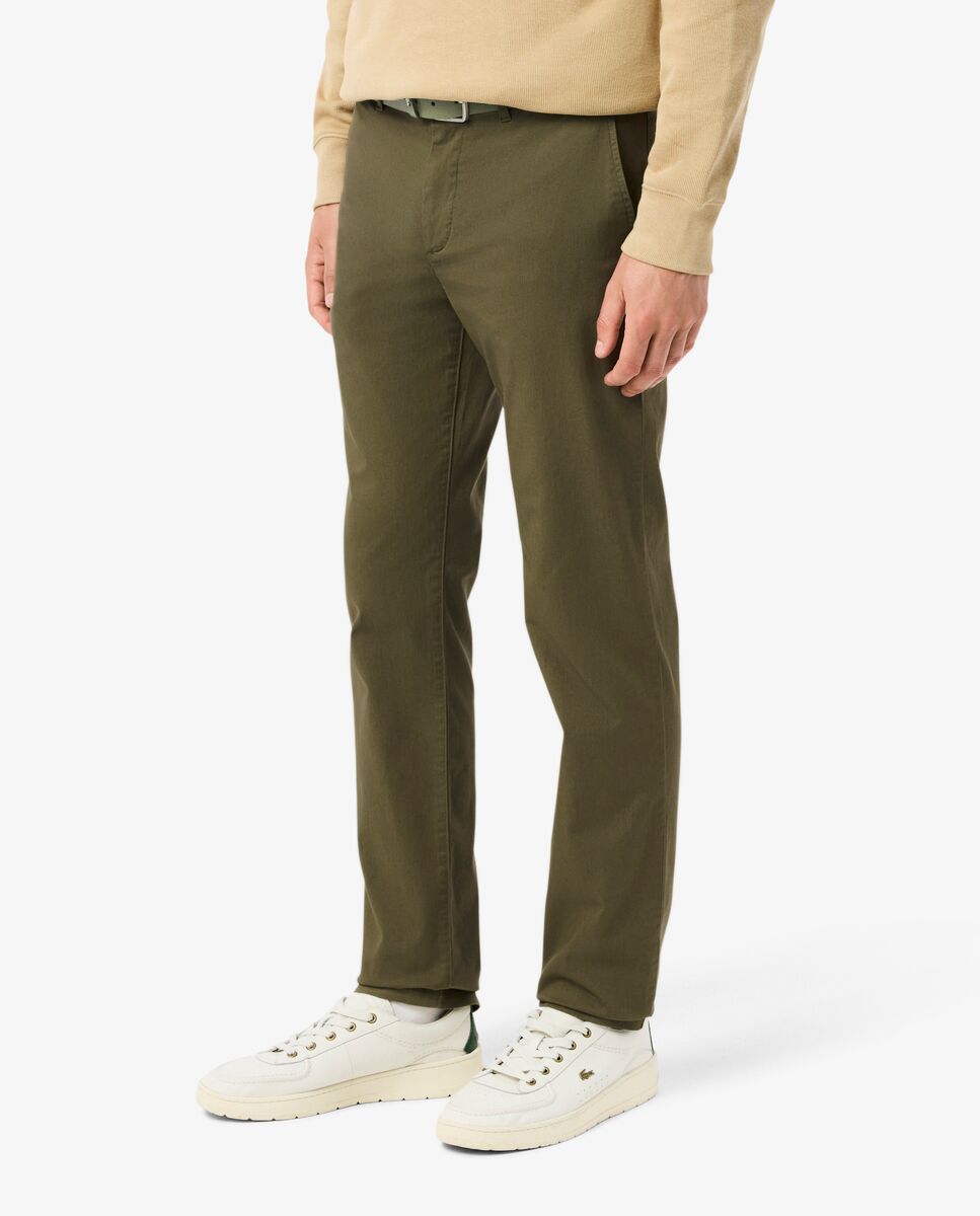 Pantalones joggers de hombre de algodón elástico - Verde militar Verde militar-3