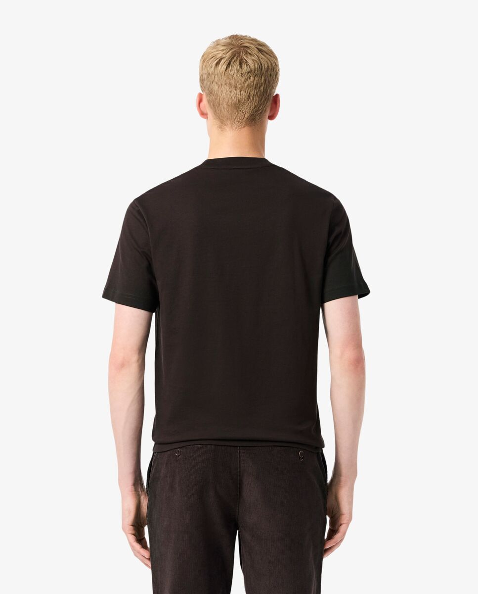 Camiseta de hombre de algodón de manga corta - Lacoste - Marrón oscuro Marrón oscuro-2