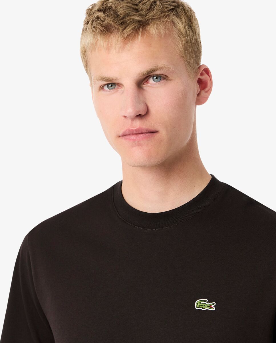 Camiseta de hombre de algodón de manga corta - Lacoste - Marrón oscuro Marrón oscuro-3