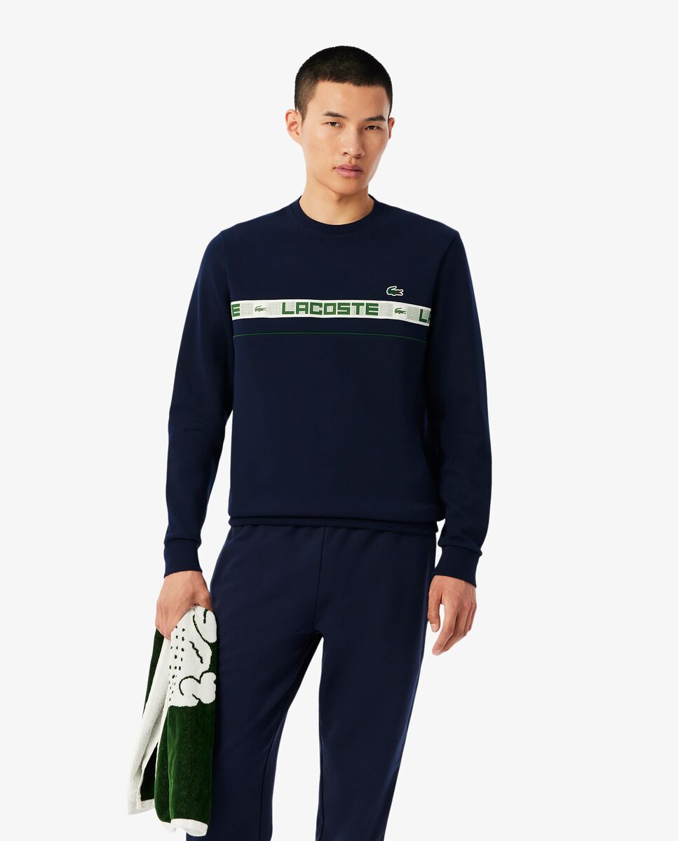 Sudadera de hombre de tenis de rayas con detalles de marca en blanco - Lacoste - Azul marino Azul marino-1