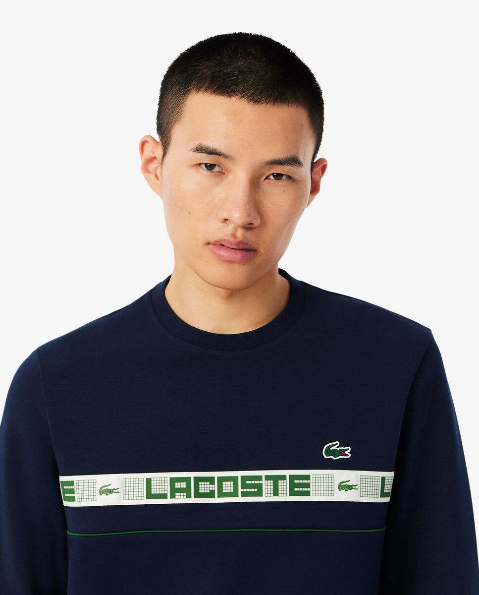 Sudadera de hombre de tenis de rayas con detalles de marca en blanco - Lacoste - Azul marino Azul marino-3