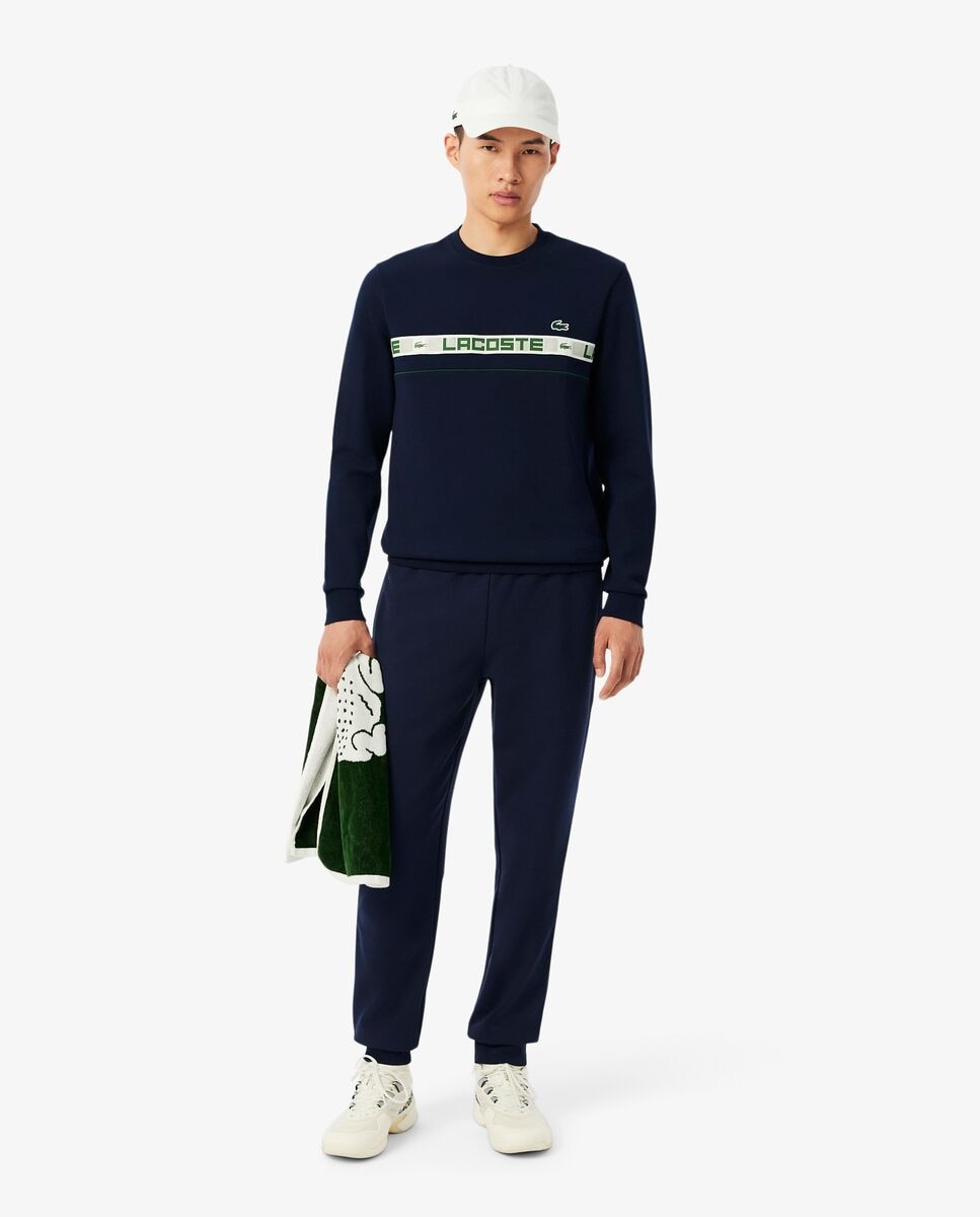 Sudadera de hombre de tenis de rayas con detalles de marca en blanco - Lacoste - Azul marino Azul marino-4