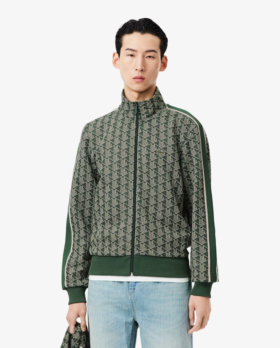 Chaqueta de hombre de chándal con cremallera de jacquard paris - Lacoste - Verde Agua Verde Agua-1