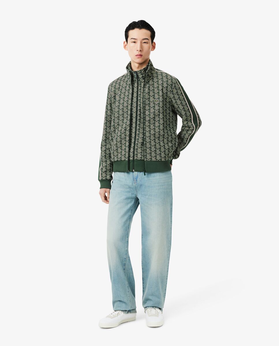 Chaqueta de hombre de chándal con cremallera de jacquard paris - Lacoste - Verde Agua Verde Agua-4