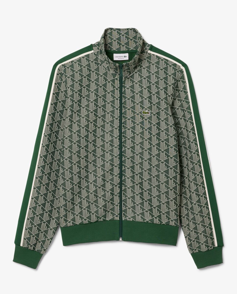 Chaqueta de hombre de chándal con cremallera de jacquard paris - Lacoste - Verde Agua Verde Agua-5