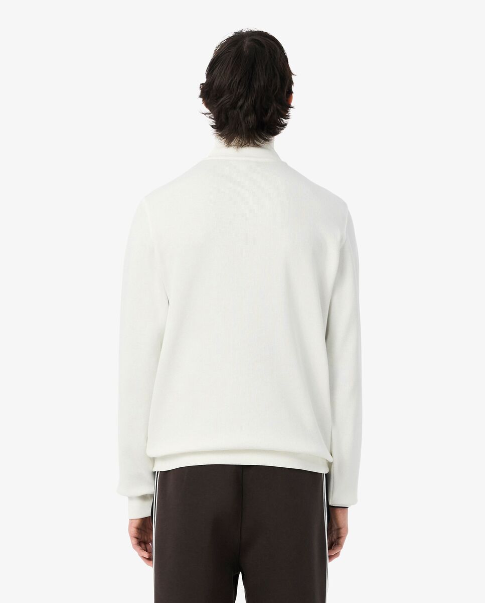 Sudadera de hombre de interlock con cuello alto y cremallera - Lacoste - Blanco Blanco-2