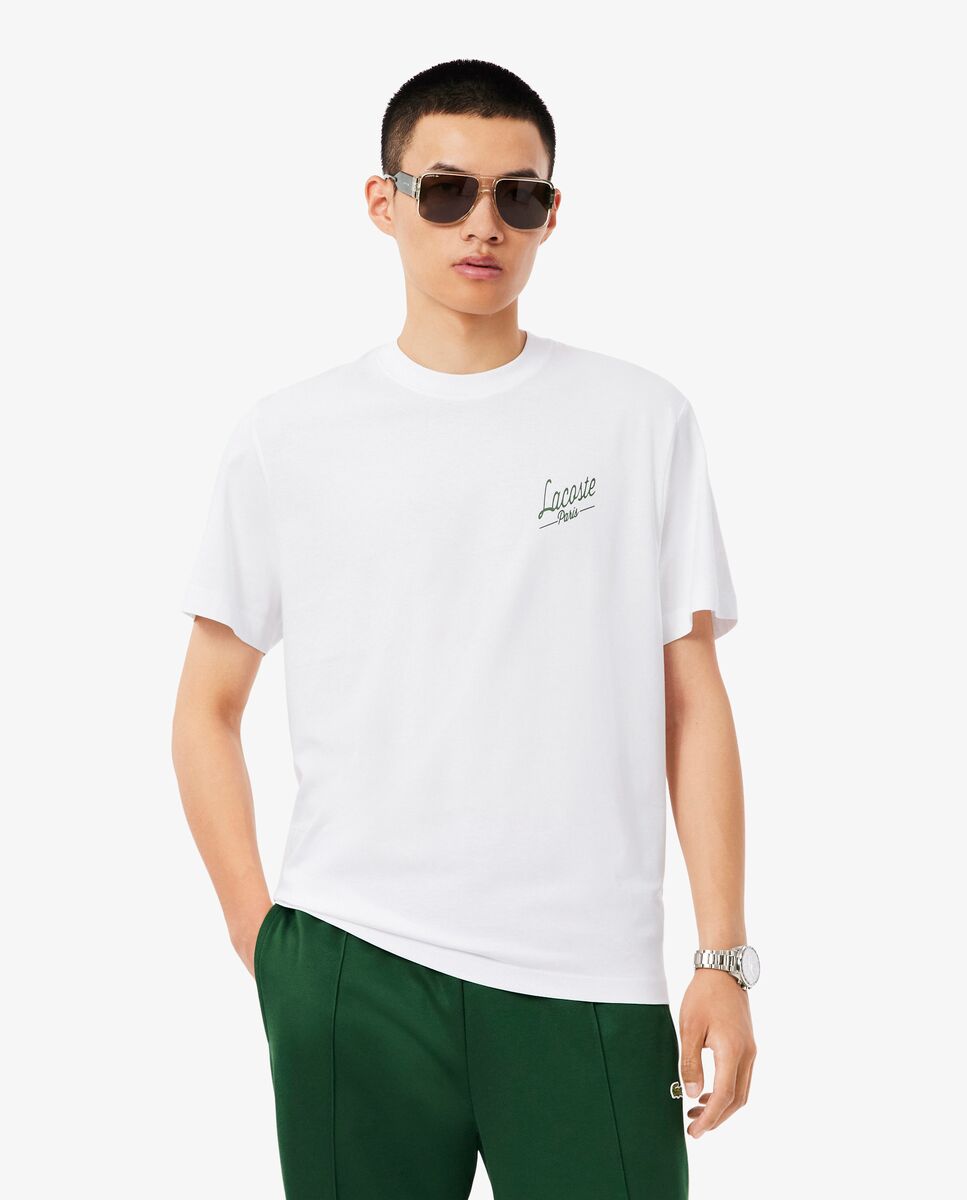 Lacoste - Camiseta de hombre de hombre con estampados de manga corta.