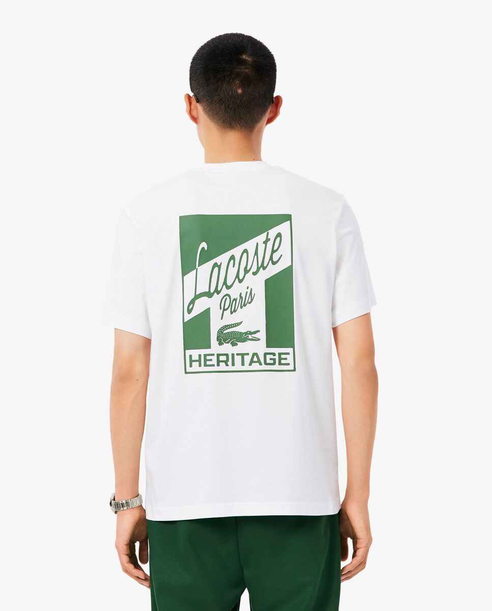 Camiseta de hombre de hombre con estampados de manga corta - Lacoste - Blanco Blanco-2