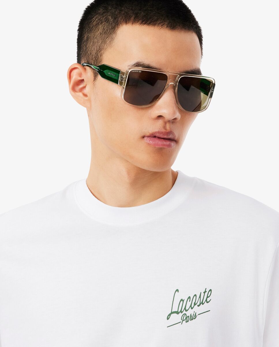 Camiseta de hombre de hombre con estampados de manga corta - Lacoste - Blanco Blanco-3