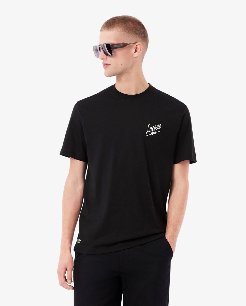 Camiseta de hombre de hombre con estampados de manga corta - Lacoste - Negro Negro-1