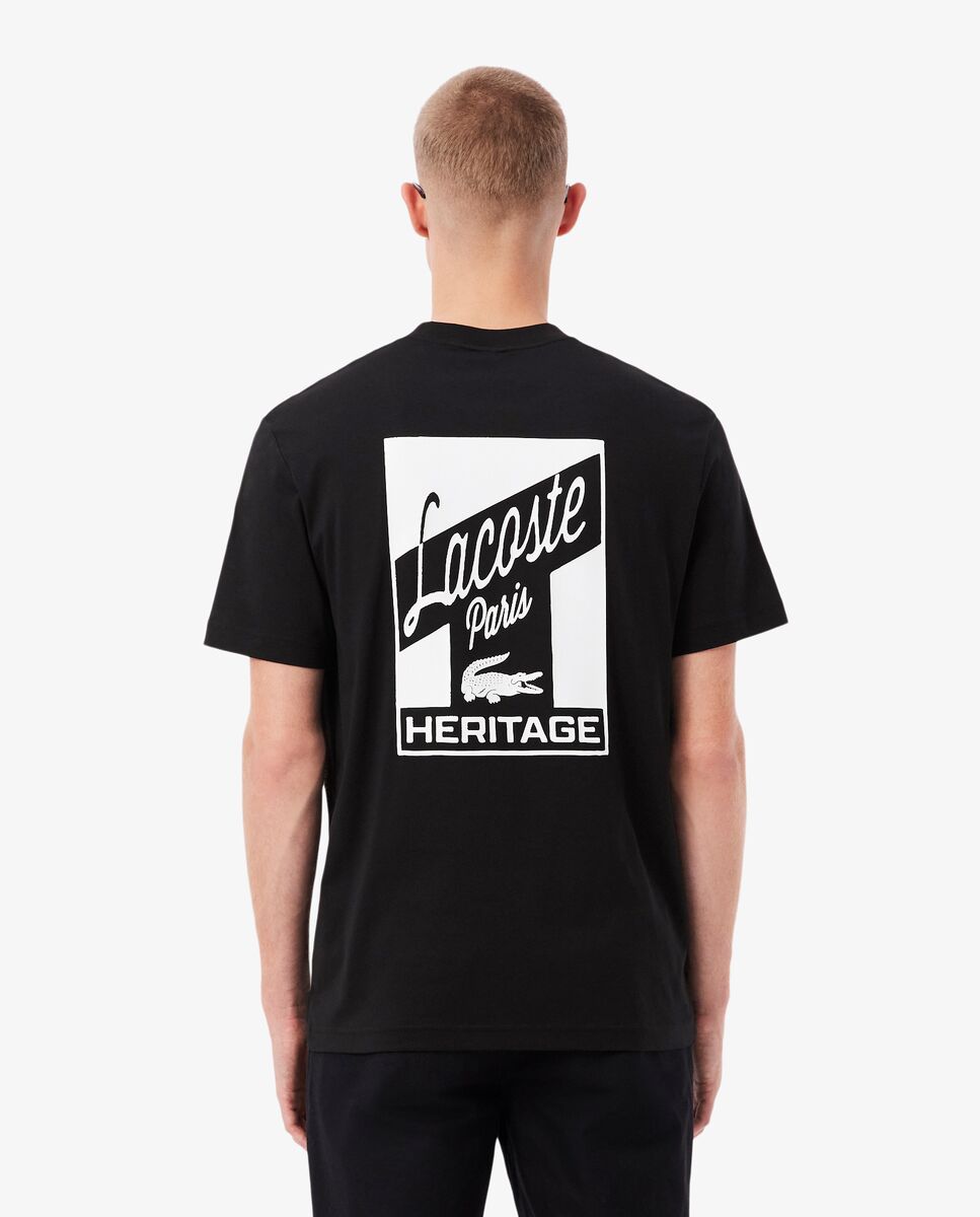 Camiseta de hombre de hombre con estampados de manga corta - Lacoste - Negro Negro-2