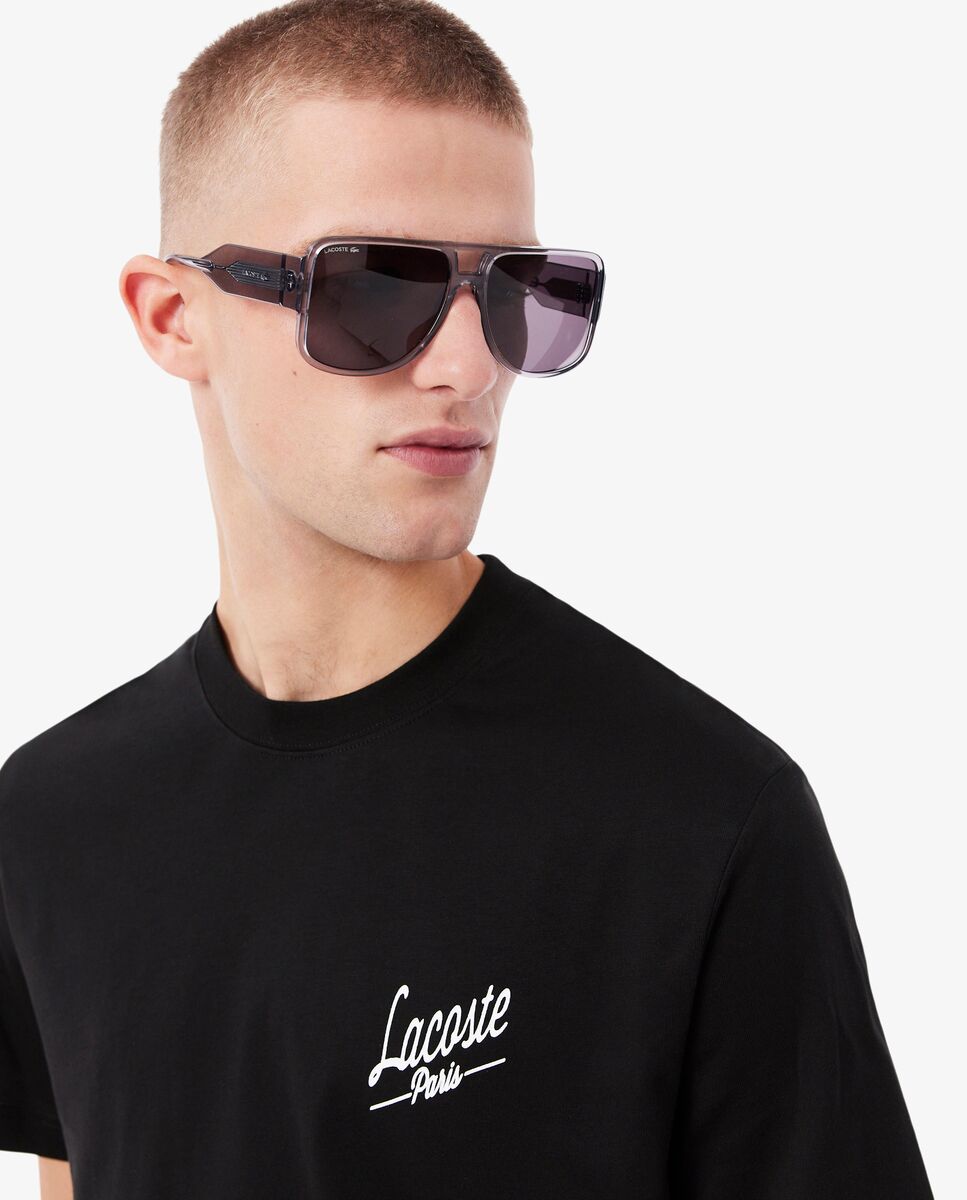 Camiseta de hombre de hombre con estampados de manga corta - Lacoste - Negro Negro-3