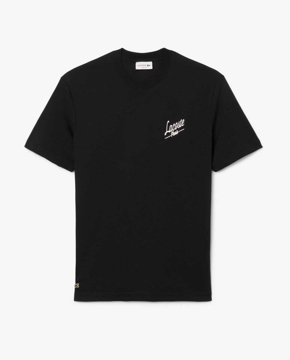 Camiseta de hombre de hombre con estampados de manga corta - Lacoste - Negro Negro-6