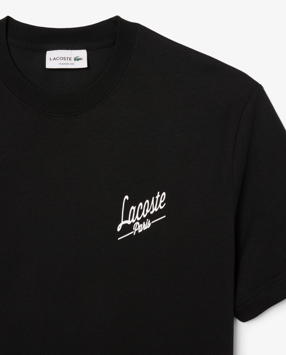 Camiseta de hombre de hombre con estampados de manga corta - Lacoste - Negro Negro-5