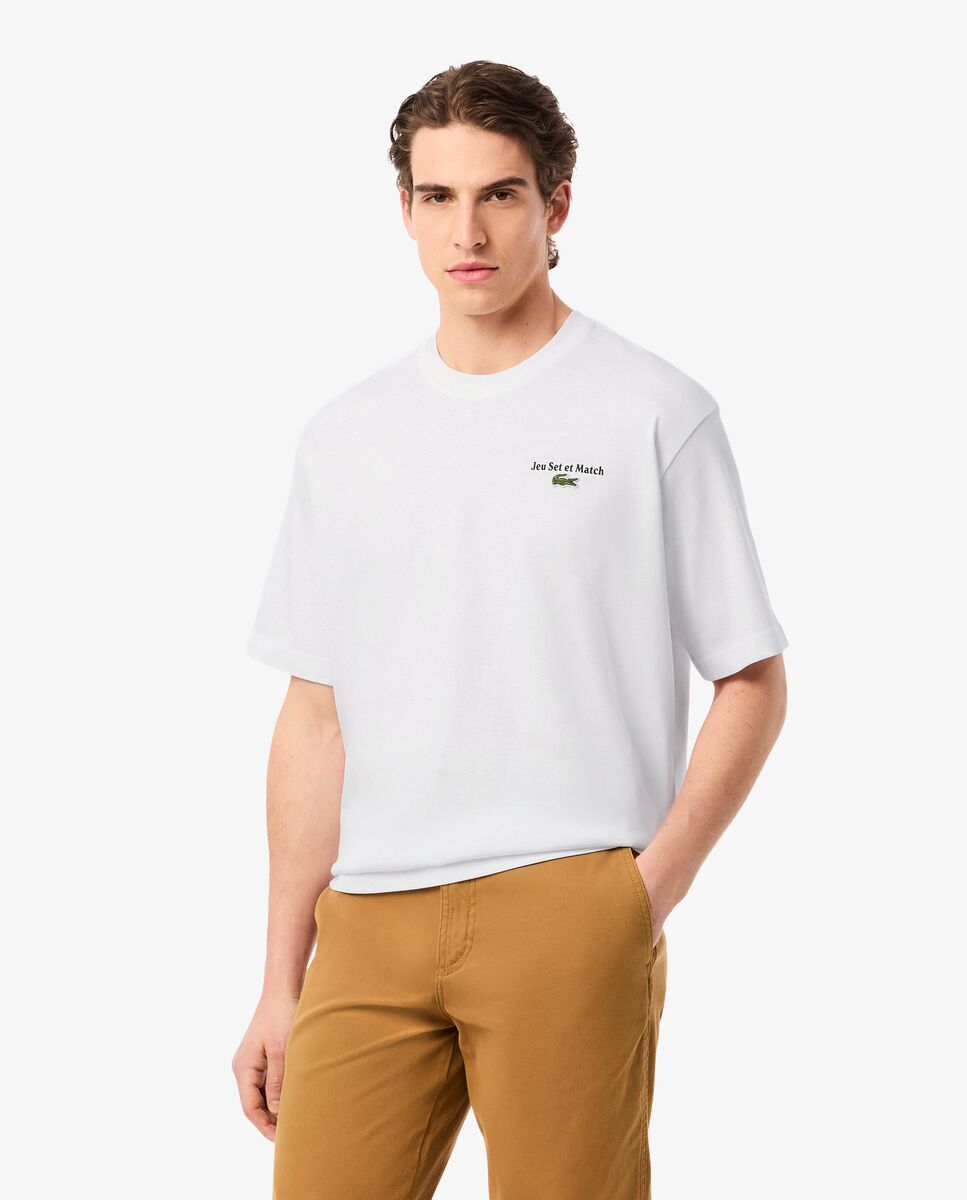 Lacoste - Camiseta de hombre de corte amplio de punto y manga corta.