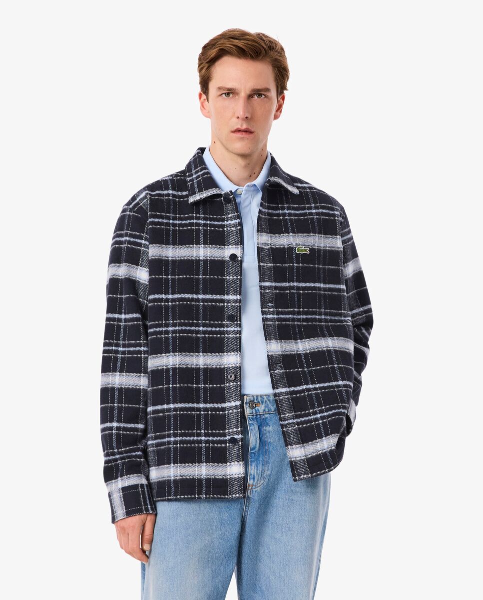 Lacoste - Sobrecamisa de hombre de algodón con cuadros escoceses.