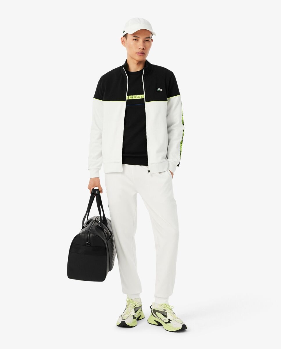 Sudadera de hombre de tenis de rayas con detalles de marca en blanco - Lacoste - Negro Negro-4
