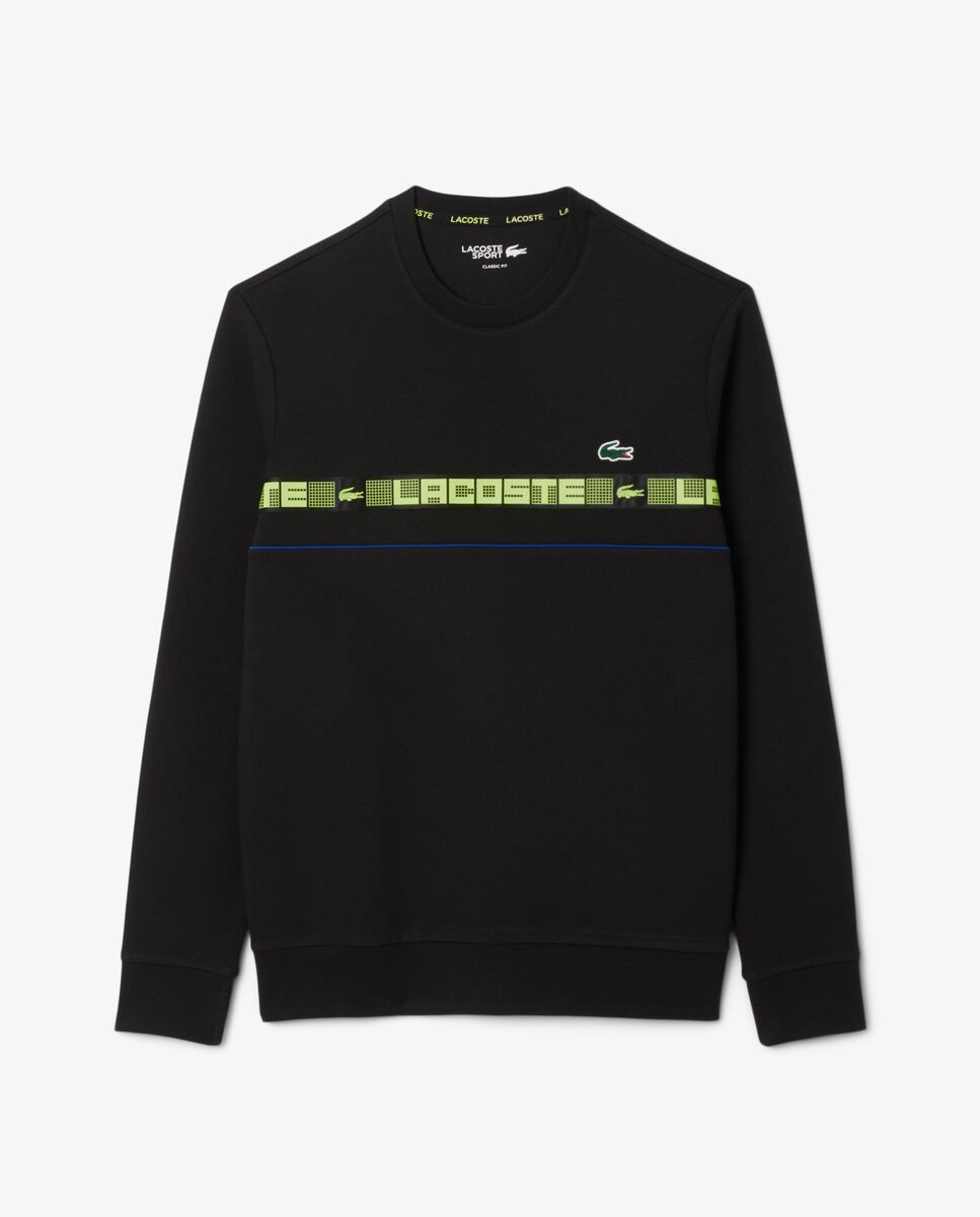 Sudadera de hombre de tenis de rayas con detalles de marca en blanco - Lacoste - Negro Negro-6