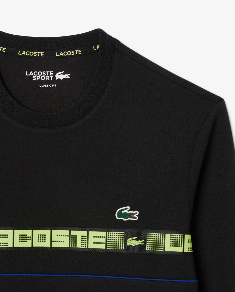 Sudadera de hombre de tenis de rayas con detalles de marca en blanco - Lacoste - Negro Negro-5