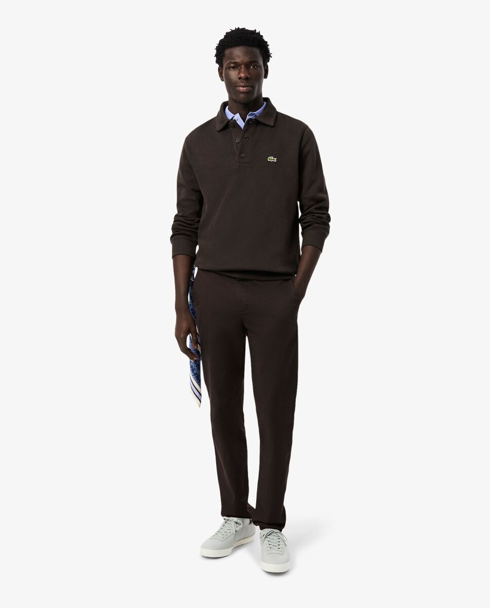 Pantalones joggers de hombre de algodón elástico - Lacoste - Marrón chocolate Marrón chocolate-1