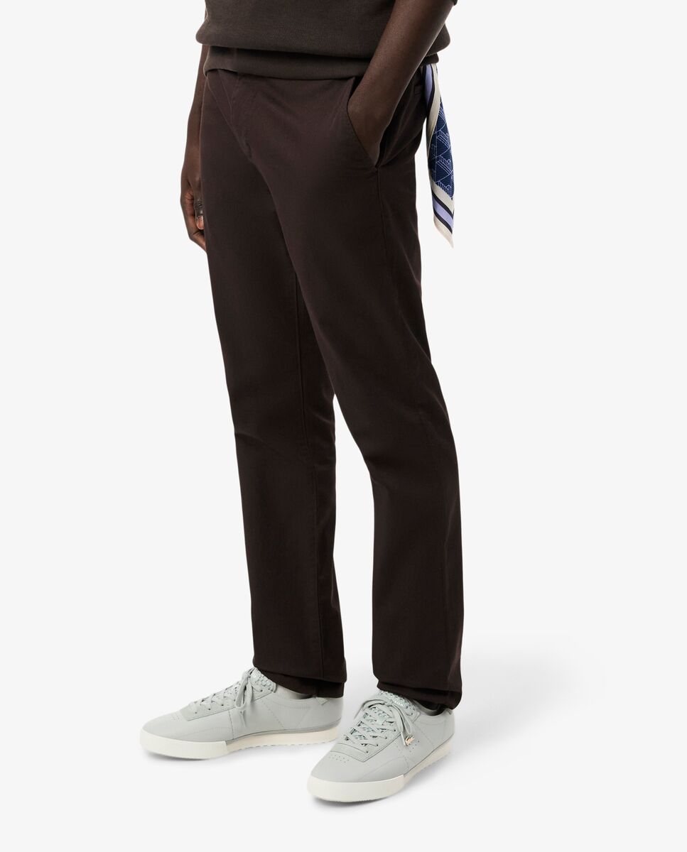 Pantalones joggers de hombre de algodón elástico - Lacoste - Marrón chocolate Marrón chocolate-3