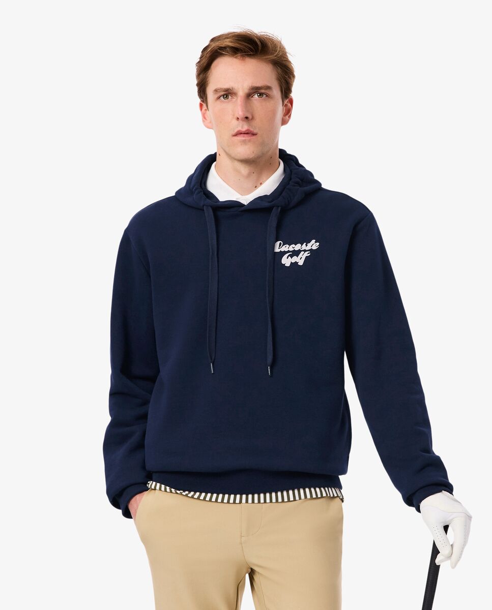 Sudadera de hombre con capucha de golf de felpa estampada en azul - Lacoste - Azul marino Azul marino-1
