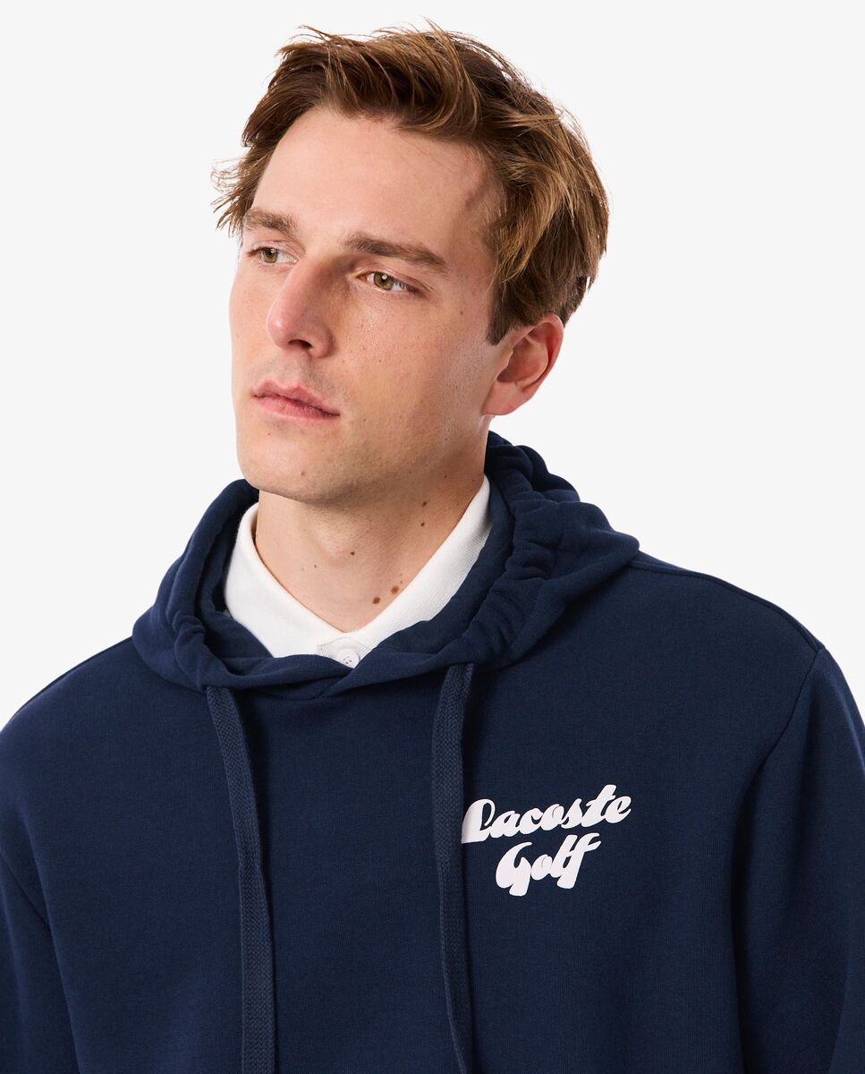 Sudadera de hombre con capucha de golf de felpa estampada en azul - Lacoste - Azul marino Azul marino-3