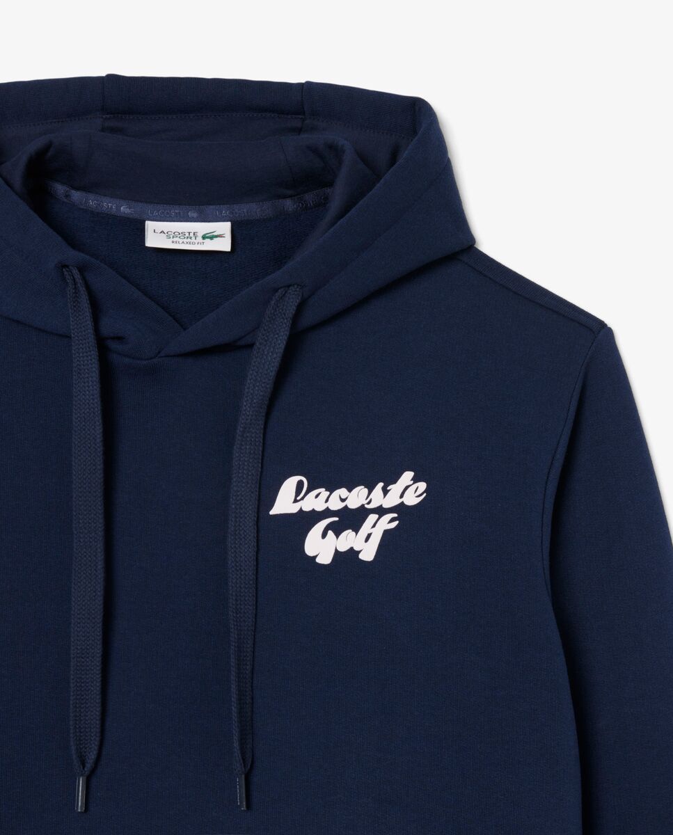 Sudadera de hombre con capucha de golf de felpa estampada en azul - Lacoste - Azul marino Azul marino-5