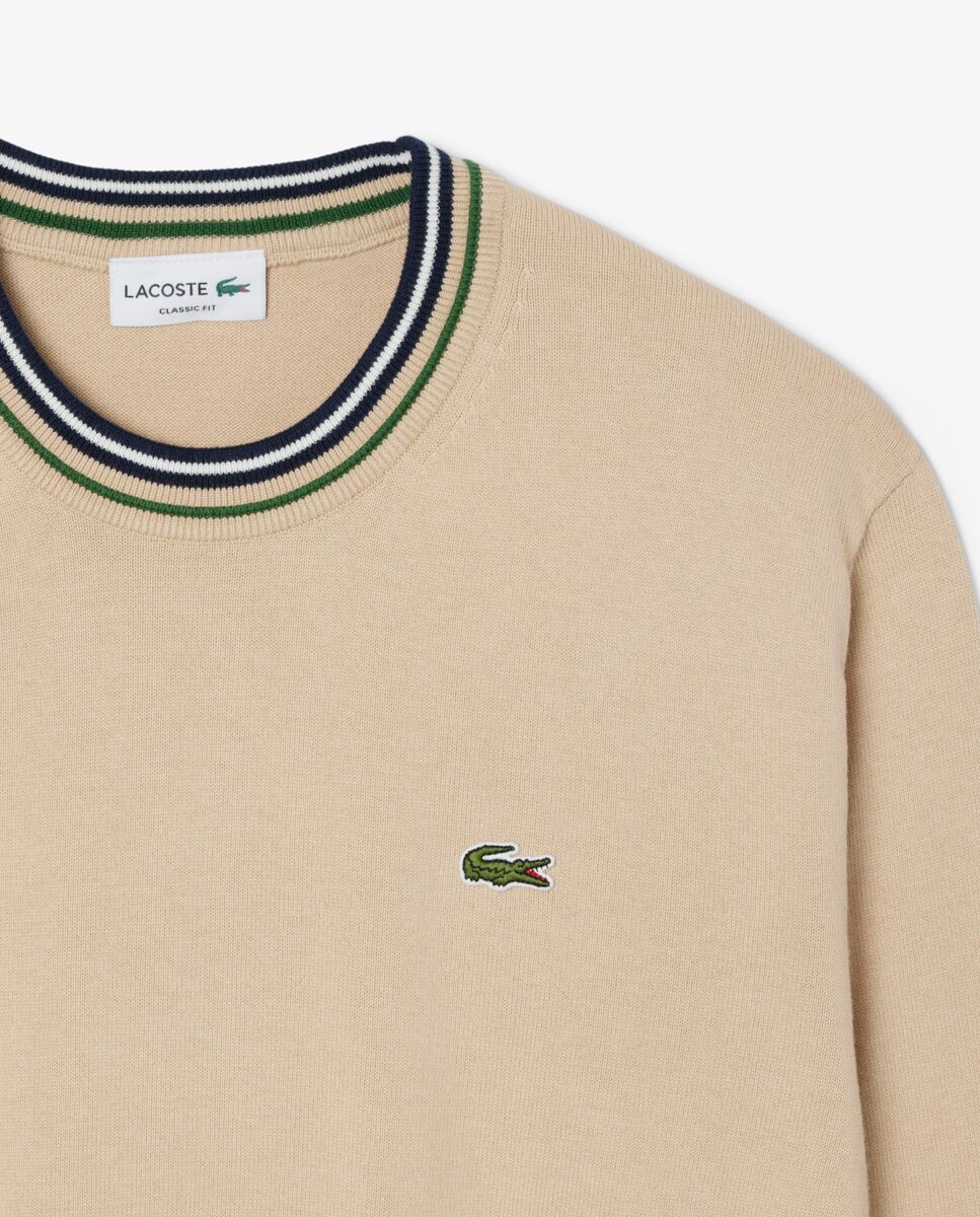 Jersey de hombre de punto de algodón de rayas - Lacoste - Azul marino Azul marino-5