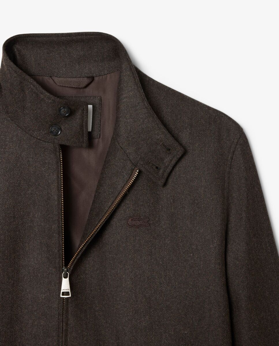 Chaqueta de hombre harrington de lana en - Lacoste - Marrón Marrón-5