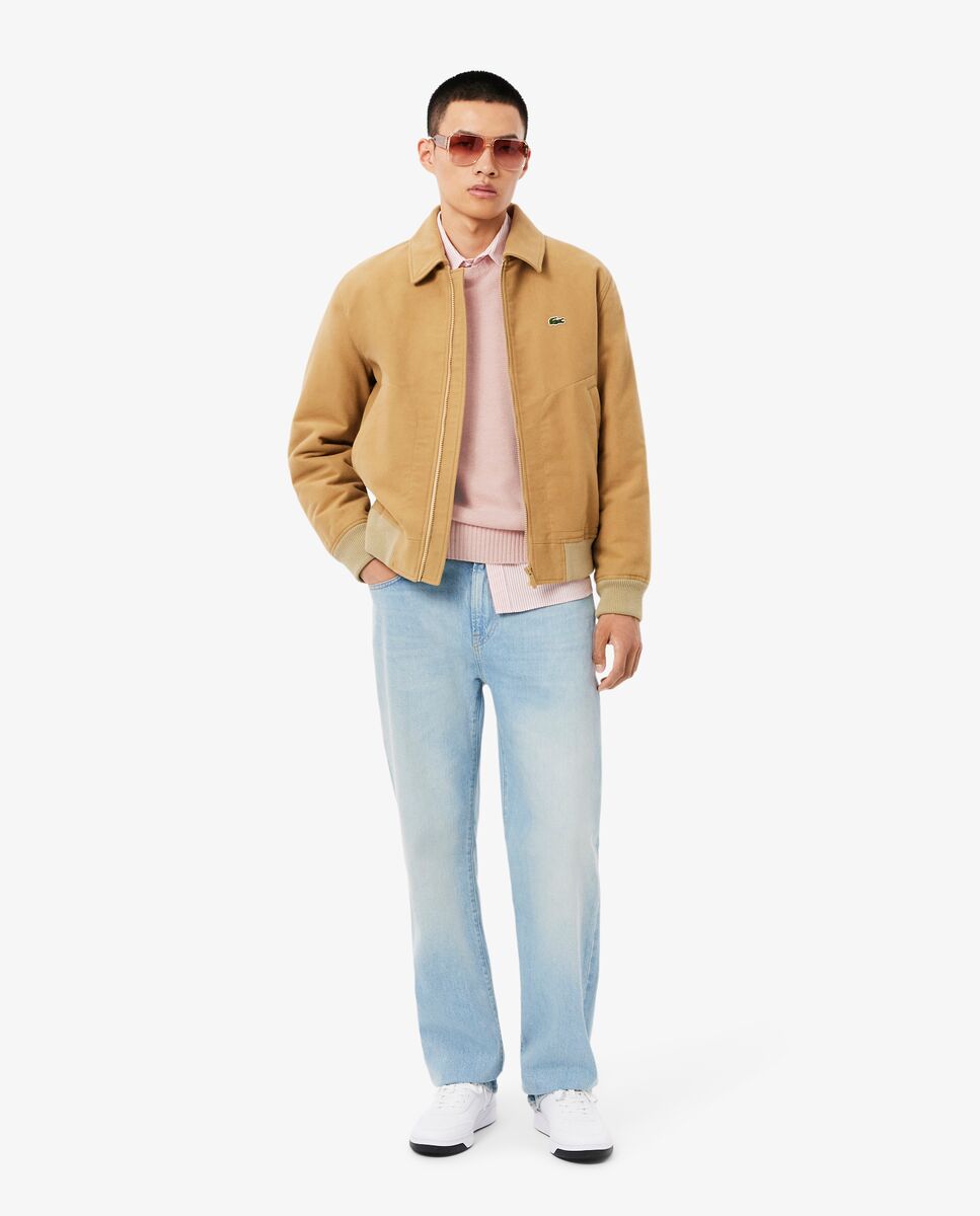 Jersey de hombre de cuello redondo de lana cardada - Rosa Rosa-4