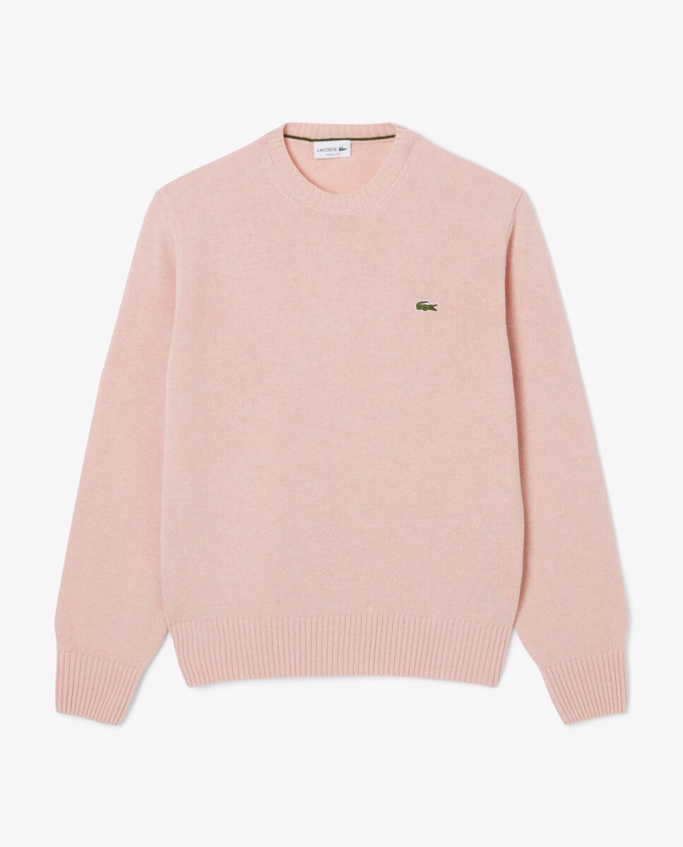 Jersey de hombre de cuello redondo de lana cardada - Rosa Rosa-6