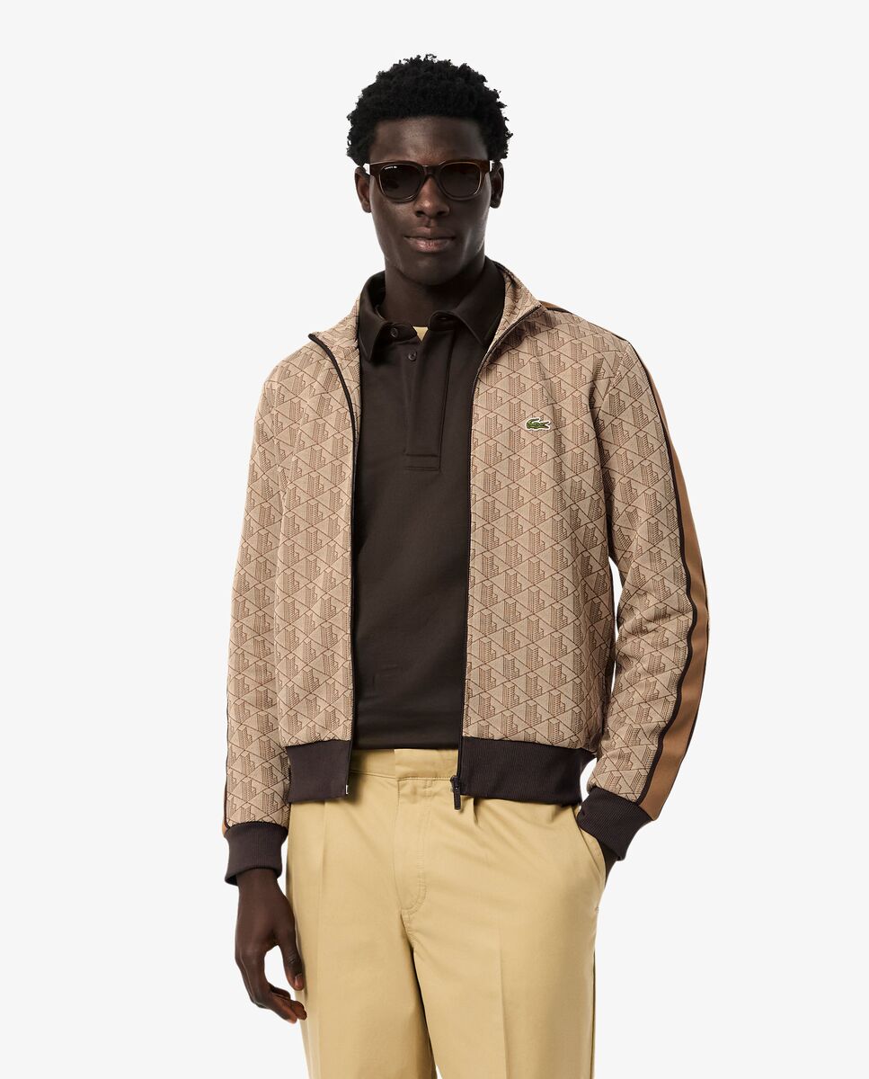 Lacoste - Chaqueta de hombre de Chándal con cremallera de jacquard Paris.