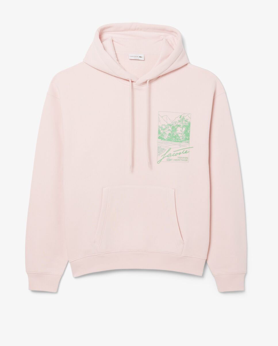 Sudadera de hombre con capucha de felpa estampada - Lacoste - Rosa Rosa-6