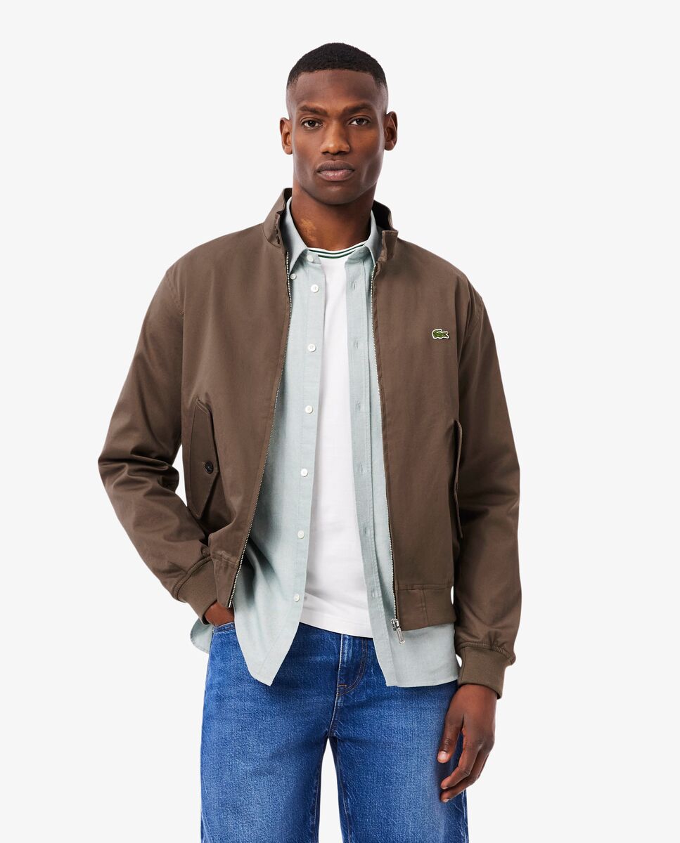 Imagen 0 de Chaqueta de hombre harrington de sarga hidrófuga de manga larga Marrón
