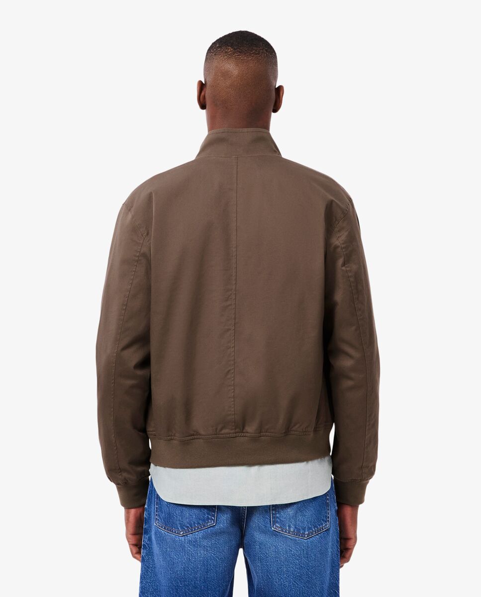 Chaqueta de hombre harrington de sarga hidrófuga de manga larga - Lacoste - Marrón Marrón-2