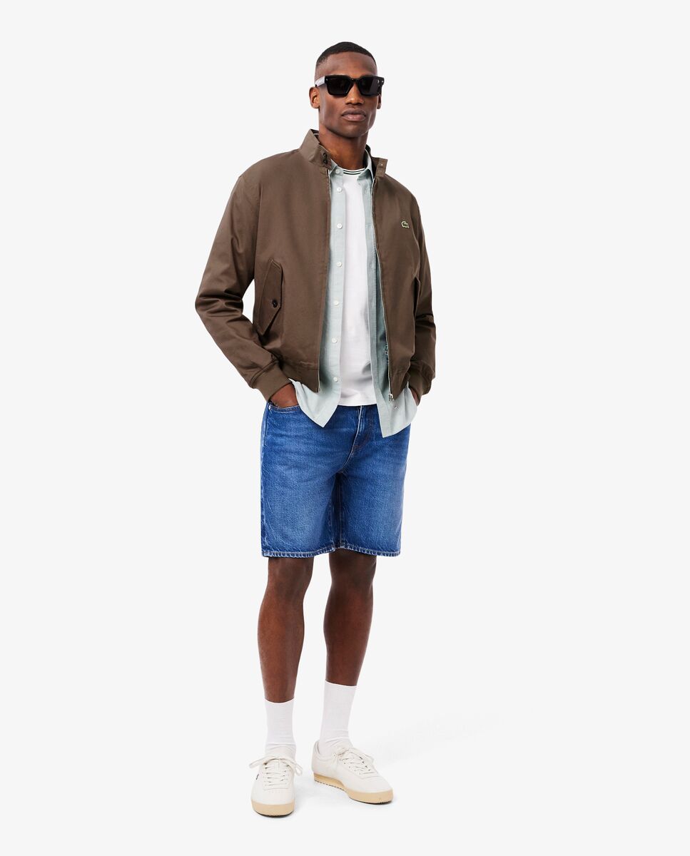 Chaqueta de hombre harrington de sarga hidrófuga de manga larga - Lacoste - Marrón Marrón-4