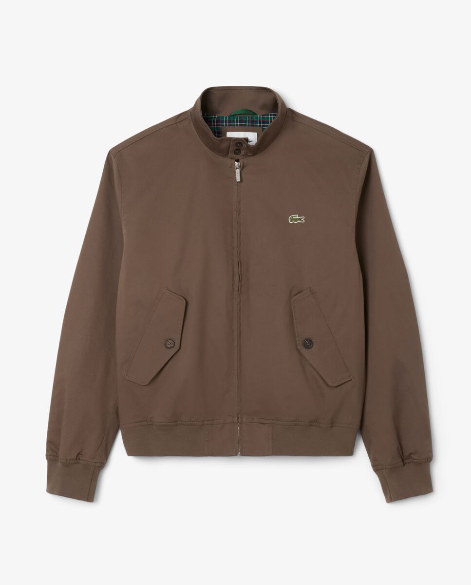 Chaqueta de hombre harrington de sarga hidrófuga de manga larga - Lacoste - Marrón Marrón-6